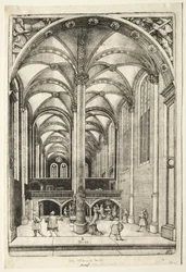 Utsikt i det indre av St. Catherines kirke i Augsburg.