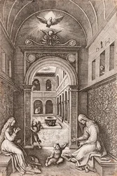 Jomfru Maria, Jesusbarnet og Sankt Anna ved en portal