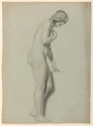 Tegning, kvinnelig nakenhet, 1858