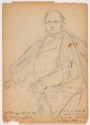 Tegning, James Lenox sittende, 19. februar 1874