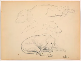 Tegning, Milo (en peker), flere studier, ca. 1862