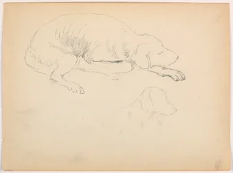 Tegning, Milo (en peker), to studier, ca. 1862