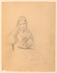 Tegning, sittende frøken Elliot, 15. mai 1841
