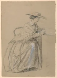 Tegning, fru Sheppard Gandy sittende, 1859