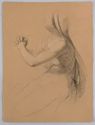Tegning, studie til «Natverd av t», 1844