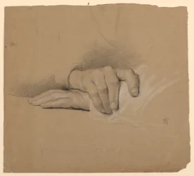 Tegning, studie til «Natverd av t», 1844