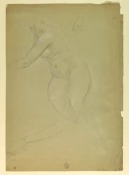 Tegning, studie for «Rettferdighet og Pe», 1886