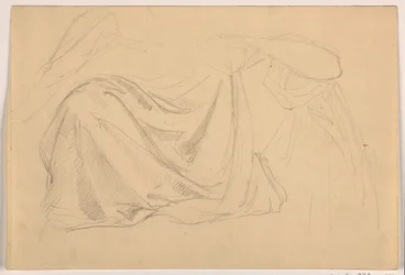 Tegning, studie for «Rettferdighet og fred», draperi, 1878–86