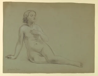 Tegning, studie til «Mercys drøm», 1857