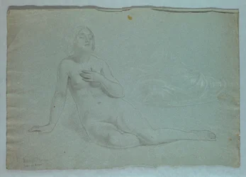 Tegning, studie til «Mercys drøm», 1857