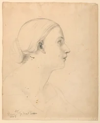 Tegning, studie for «Hellig leksjon», 1843