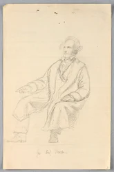 Tegning, studie for «Vitenskapelig gruppe», 1858