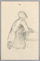 Tegning, studie for «Vitenskapelig gruppe», 1858