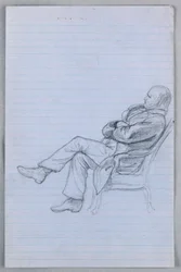 Tegning, studie for «Vitenskapelig gruppe», 1858
