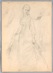 Tegning, studie til «Titian-utstillingen», 1872