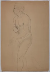Tegning, studie for quot;Tribute Moneyquot;, juli 1852