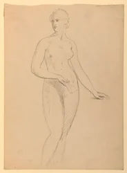 Naken kvinne, studie for portrett av fru Henry Schieffelin