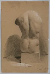 Mannlig torso fra en gipsstøp