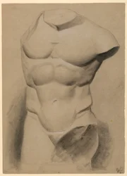 Mannlig torso fra en gipsstøp