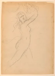 Skisse for en Bacchante
