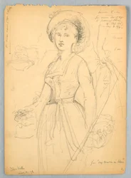 Skisse av Julia Wells for "My Cousin in Blue"