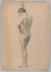 Stående naken mann