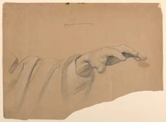 Studie av venstre hånd for "Communion of the Sick"