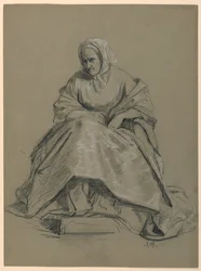 Studie av en sittende kvinne for "The Republican Court" (Lady Washingtons mottaksdag)