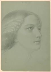 Studie av et kvinnehode for "A Magdalen"