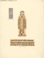 Messingplatemonument for John Stockton, West Wickham Church