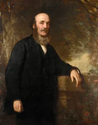 Portrett av Peter Denny (1821–1895), skipsbygger og skipsreder i Dumbarton (Skottland). Olje på lerret