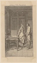 Bunkel i frøken Henriette Noels bibliotek, blad 1 fra «Johann Bunkels liv, bemerkninger og meninger»