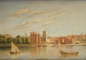 Lambeth Palace fra Themsen, ca. 1790 (olje på lerret)