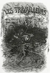 Illustrasjon til romanen The Laborers of the Sea, 1800-tallet (bw-gravering)