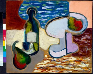 "Still life with a pear" (Still life with a pear) Maleri av Vladimir Baranov-Rossine (Baranov Rossine) (1888-1942) ca. 1927 Dim 28x35 cm Privat samling