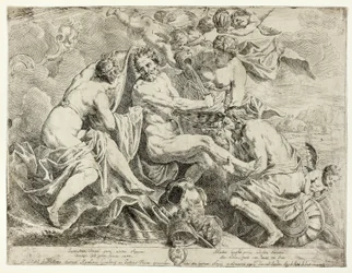 Forgudelsen av Aeneas av nymfer og amoriner