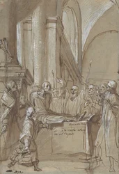 Raymond Diocrès taler under sin begravelse, fra livet til den hellige Bruno av Köln, 1628-29.