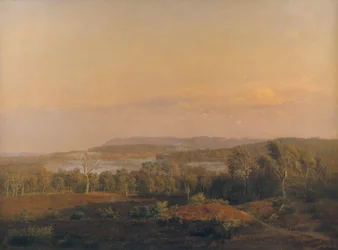 Utsikt mot Himmelbjerget, Jylland. Kveld