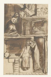 Fair Annie - Illustrasjon til en ballade, ca. 1854 (blekk på papir)