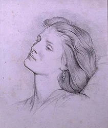 Leder for Fanny Cornforth (blyant og kritt)
