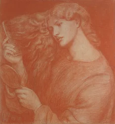 Lady Lilith (rødt kritt på papir)