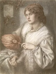 Kvinne med fan, 1870