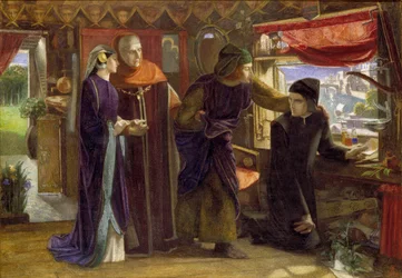 Dante tegner en engel på årsdagen for Beatrices død, 1853
