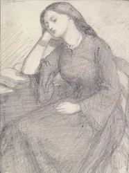 Portrett av Elizabeth Siddal, sittende, c1840-årene