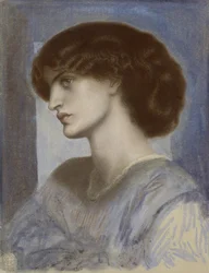 Portrett av Jane Morris, 1868-1874.