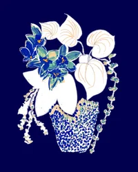Fargerike blomster i potter