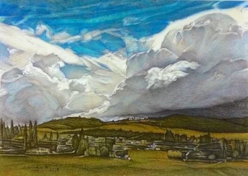 Ubestemt himmel, 2018 (blyant på papir)