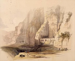 Excavated Mansions of Petra, 7. mars 1839, plate 103 fra bind III av 