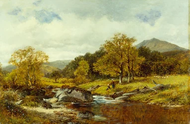 På elvebredden (olje på lerret)