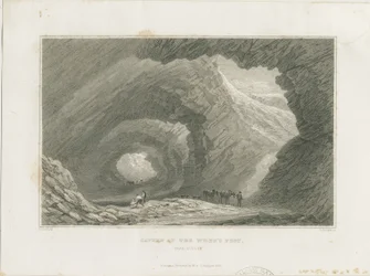 Dudley - Cavern at the Wren's Nest: stålgravering, nd [c 1829]